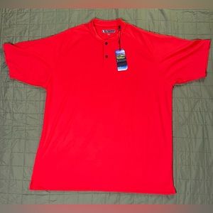 NWT Men's Pebble Beach Dry-Luxe Performance Polo Golf Shirt Red Size 2XL